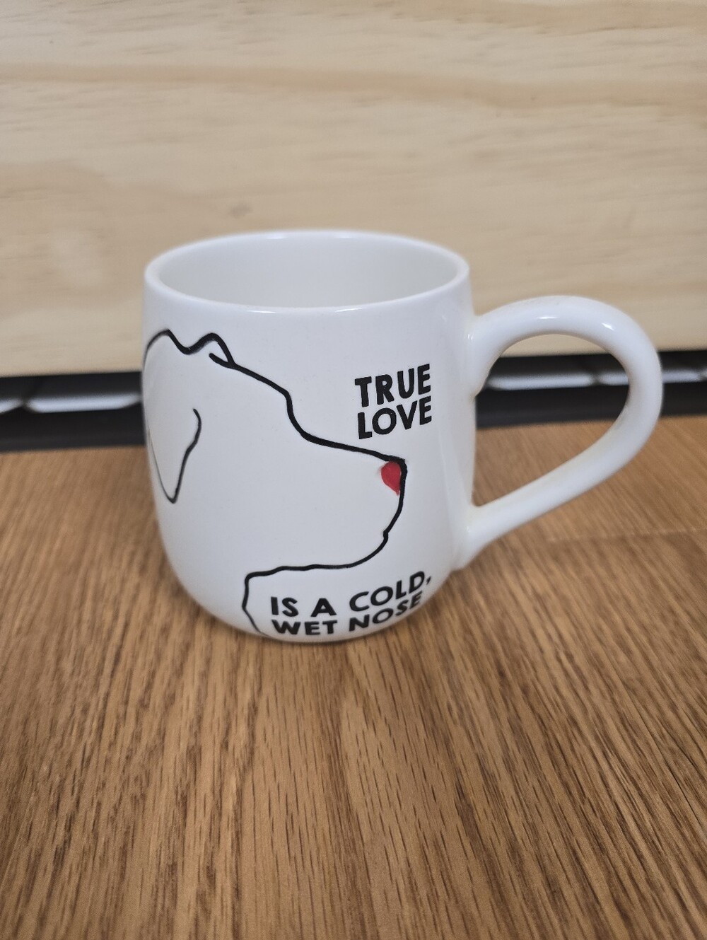 White Ceramic Dog Nose Mug - True Love Design